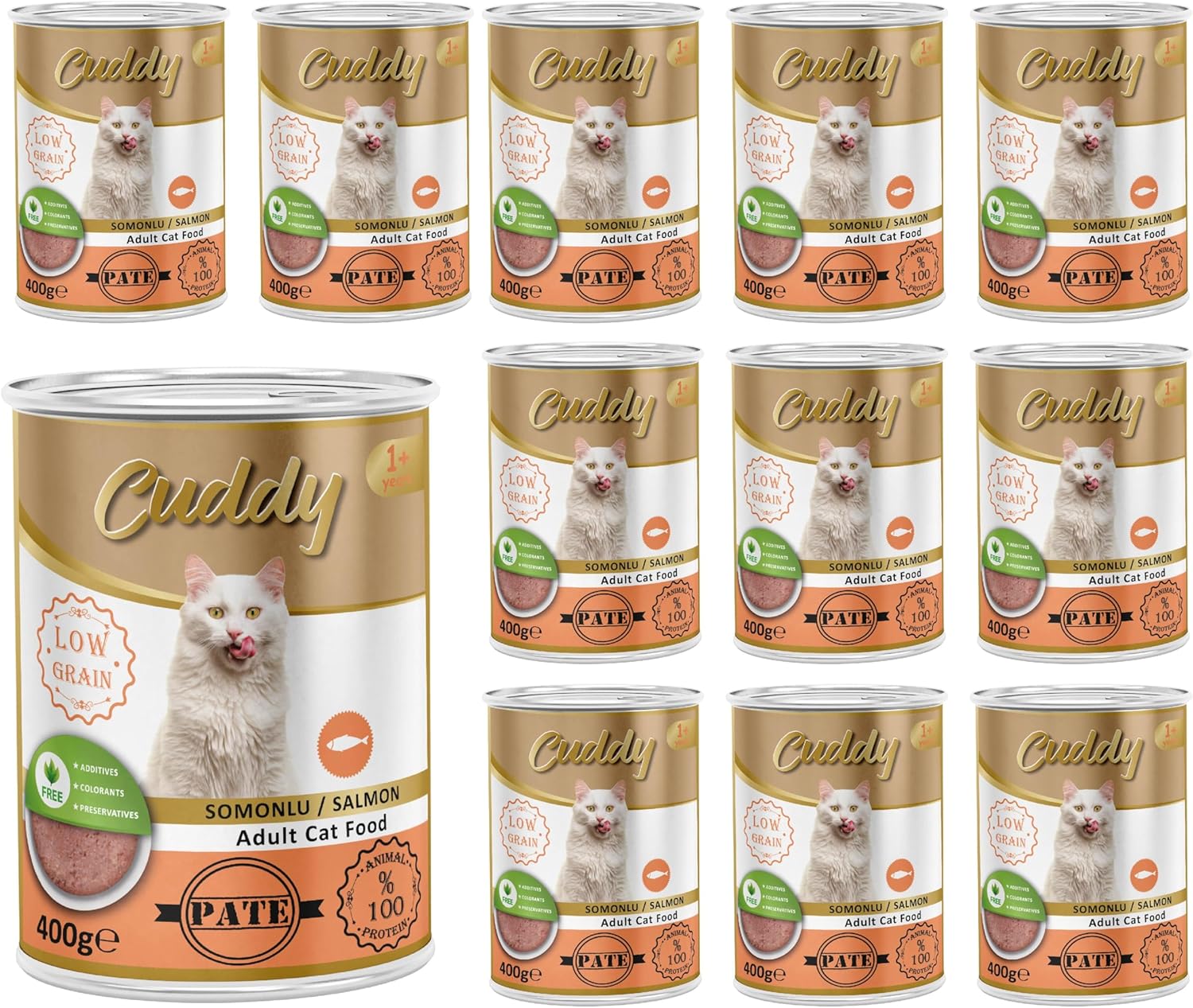 Alternative view of Cuddy Yetişkin Kedi Somonlu Pate Yaş Mama 400 Gr x 12 adet