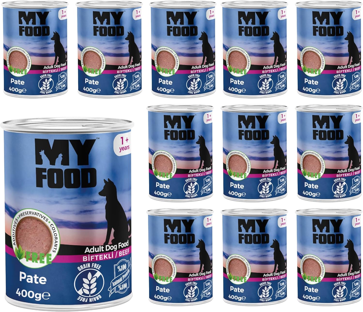 Myfood Yetişkin Köpek Biftekli Pate 400 Gr x 12 adet