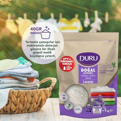 Doğal Granül Matik Sabun Lavanta 3x1 Kg 75 Yıkama