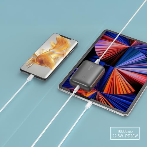 Alternative view of 10000mAh 22.5W USB-A + USB-C Powerbank Taşınabilir Hızlı Şarj Cihazı Siyah