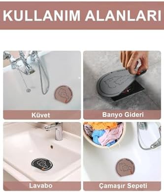 Alternative view of Kokulu Banyo Mutfak Lavabo Silikon Gider Kapatıcı Mat Kapak Gider Koku Önleyici Gider Kapatıcı Gri Elastik Gider Gri