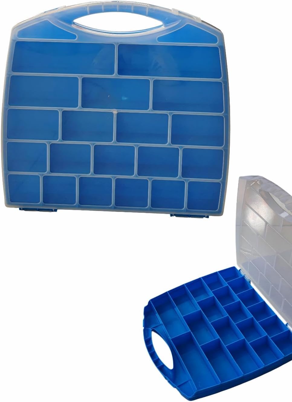 Alternative view of 20 Bölmeli Organizer, Küçük Parçalar Saklama Kutusu, Şeffaf Plastik Alet Düzenleyici Saklama Kutusu Vidalar, Cıvatalar, Çiviler, Boncuk için Avandanlık Mavi
