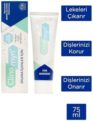 CLINOMYN Sigara Içenler Için Smokers Diş Beyazlatan Leke Giderici Diş Macunu 75 ml X 5 Adet