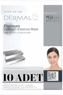 Alternative view of Dermal 10'lu Platinum Kolajen Özlü Tek Kullanımlık Cilt Bakım Maskeleri