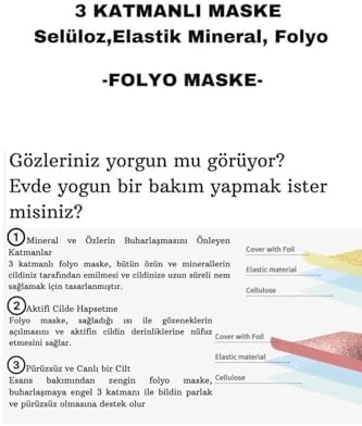 Dermal 3 Katmanlı Foil Rose Göz Altı Torbalarına Karşı Kağıt Göz Maskesi 2 Adet