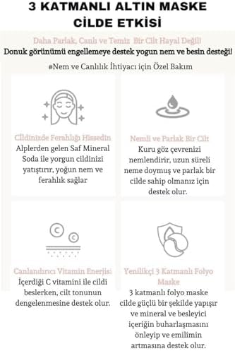 Alternative view of Dermal 3 Katmanlı Foil Rose Göz Altı Torbalarına Karşı Kağıt Göz Maskesi 2 Adet
