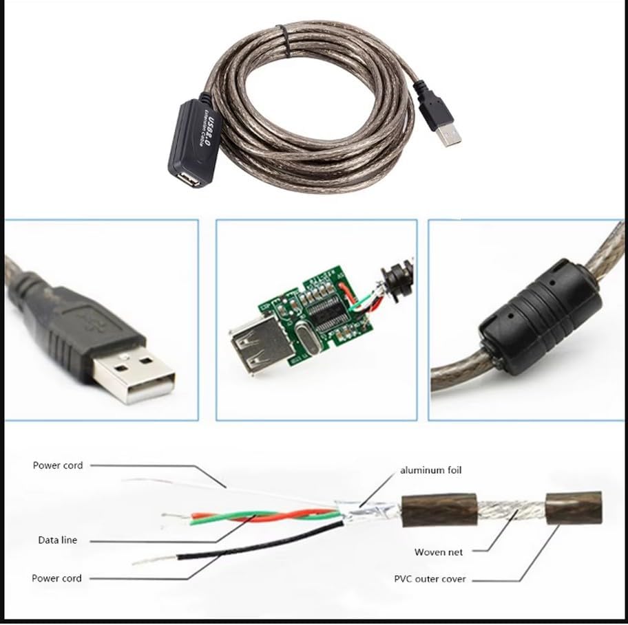 Alternative view of 15 Metre Usb 2.0 Uzatma Kablosu Filtreli, Hızlı Veri Transferi,