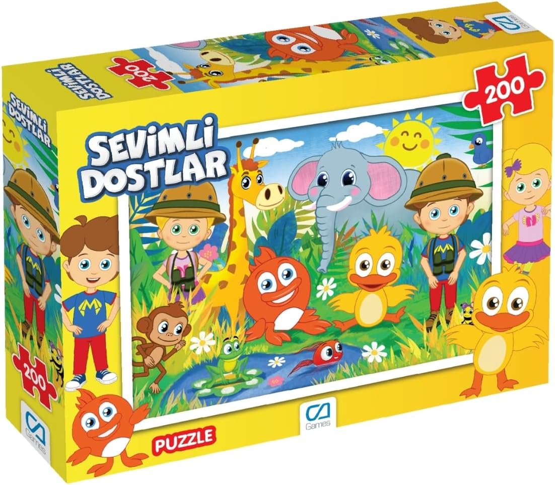 Sevimli Dostlar Lisanslı 200 Parça 33x48cm Çocuk Puzzle Yapboz Serisi