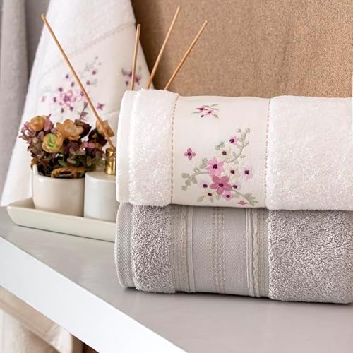 TAÇ Vega Pure Düz Pamuk Hamam Seti, Krem, 4'lü Set