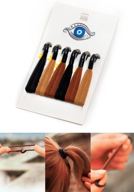 Alternative view of Plastik Kancalı Lastik Saç Tokası Seti, Kadın Toka, Toka Organizer, Toka, Kız Çocuk Toka, Kadife Toka 6'lı Set
