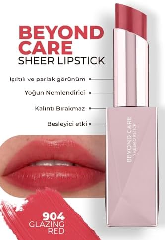 Beyond Care Sheer Lipstick 904 - Glazing Red - Yoğun Nemlendirici Besleyici Etki - Parlak Ruj