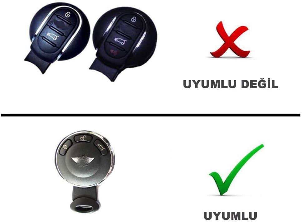 (Mini Cooper ile Uyumlu R56 R57 R58 R60 R61) Deri Anahtar Kılıfı
