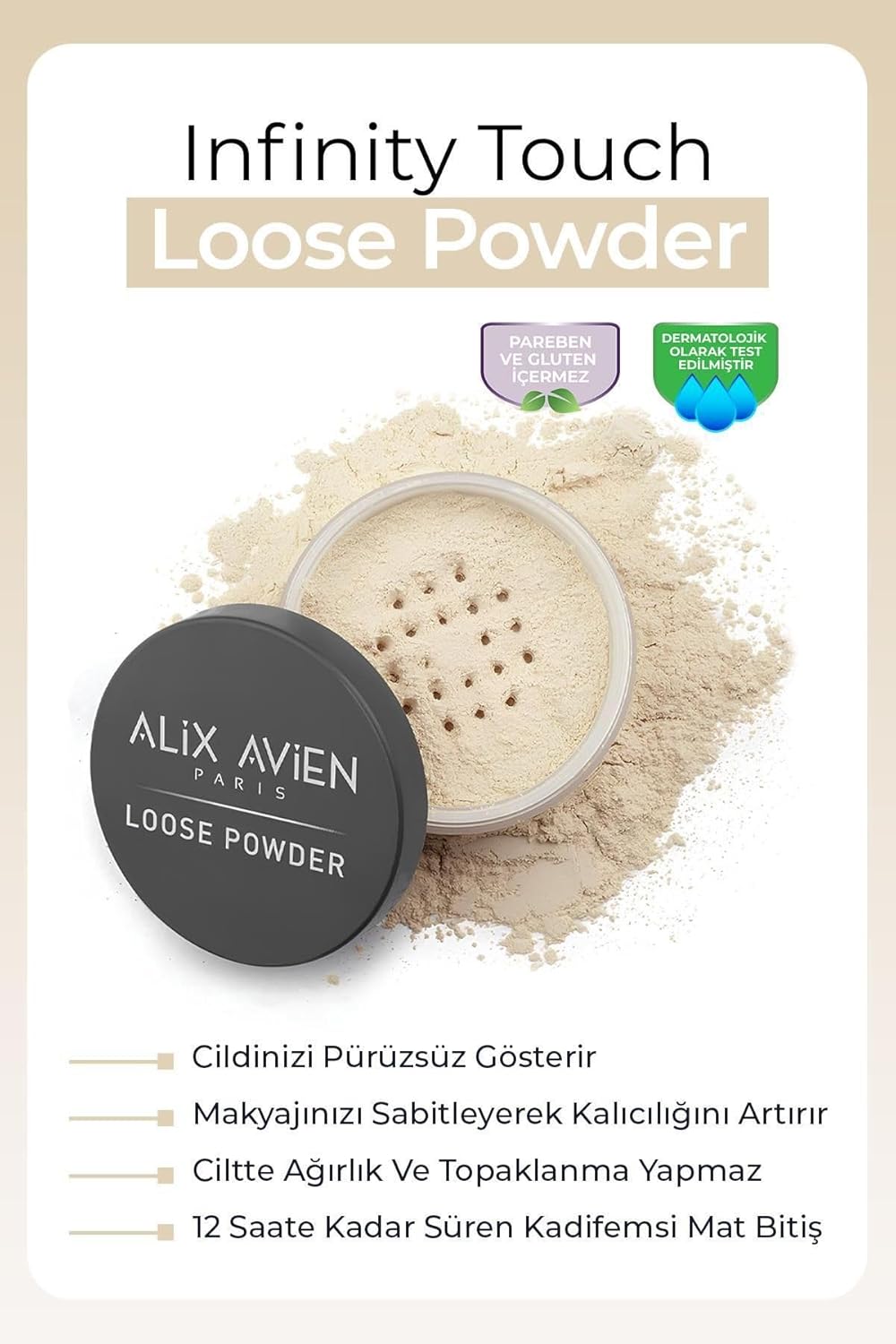 İpeksi Toz Pudra - Sabitleyici Etki Mat Bitiş - Loose Powder 02 Nude Ivory