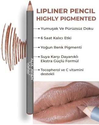 Uzun Süre Kalıcı Dağılma Yapmayan Nemlendirici Dudak Kalemi - Lipliner Pencil 06 Soft Brown