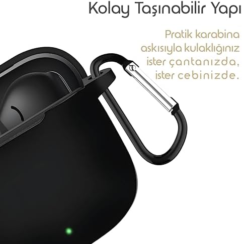 FreeBuds SE 3 için Kulaklık Kılıfı Darbelere ve Çizilmeye Karşı Kasa Koruyucu Freebuds SE3 Kılıfı Tam Koruma Sağlayan Kalın Yapılı Taşıma Askılı Freebuds SE 3 Koruma (Siyah)