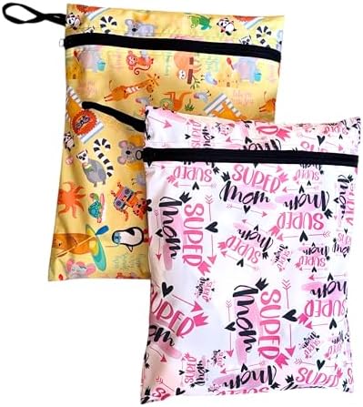 Yorni 2 Adet, 37 x 30 Cm, Mom ve Summer Desen, Sıvı Geçirmeyen Çok Amaçlı Çanta, Ekonomik Set, Yıkanabilir