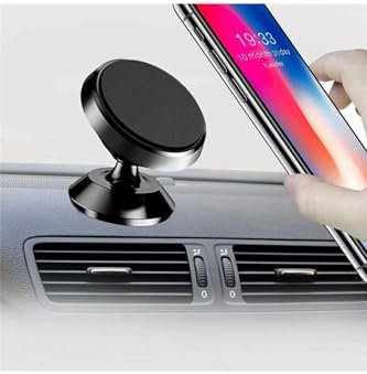 Tüm Cihazlara Uyumlu Mıknatıslı Telefon Tutacağı Siyah Araç içi Telefon Tutucu Masaüstü için Uygun Başlık Kısmı Dönebilen Mini Tutucu