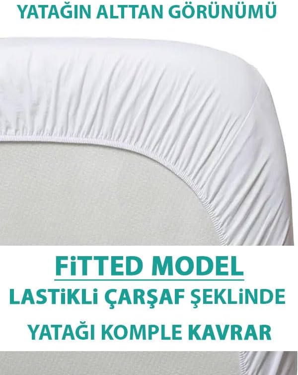 SUVAY%100 Pamuklu Sıvı Geçirmez Bebek Alezi Yatak Koruyucu Bebek Çocuk Beşik Kreş Anaokulu Alezi (70 x 110)