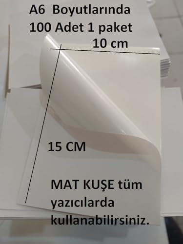 Alternative view of A6 Etiket Tüm Yazıcılar için 100 Adet Mat Kuşe Yapışkanlı Etiket -10x15 Cm -A6 Boş -Paketleme