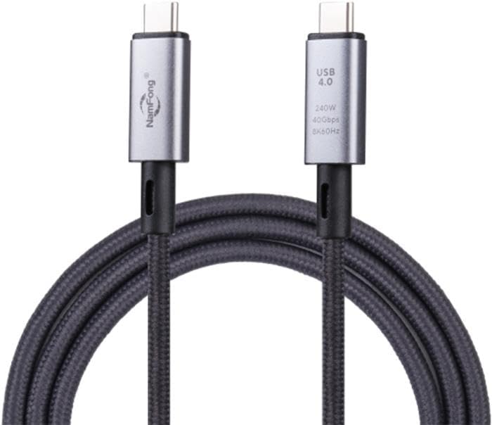 Alternative view of 1MT USB 4.0 240W Thunderbolt Type-C to Type-C Şarj, Data ve 8K 60Hz Görüntü Aktarım Kablosu
