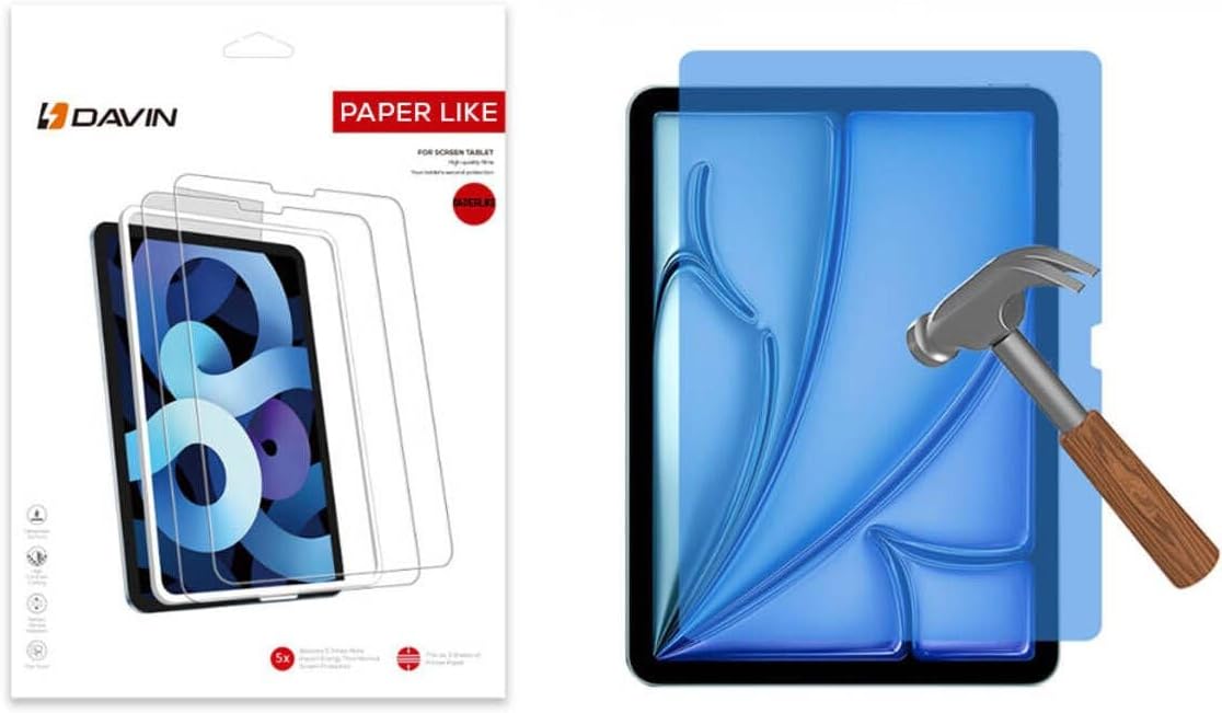 İle Uyumlu iPad Air 11 2024 Kağıt Hisli Mat ​​​​​​​​​​​​​​​ Like Ekran Koruyucu, Şeffaf