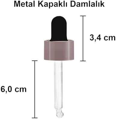 Alternative view of 30 ml Mat Siyah Cam Damlalıklı Serum Şişesi 30 cc Renkli Metal Kapaklı Dropper Cam Şişe 2 Adet (Rose Yüzük | Siyah Lastik)