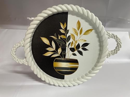 Alternative view of Lüks Dekoratif Plastik tepsi Bukleli Çerçeve 35 x 35 Vazoda Çiçek Desenli