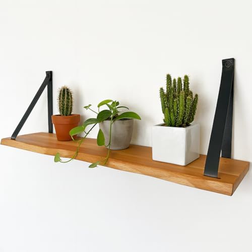 Duvar Rafı, Dekoratif Duvar Rafı, Masif Kayın Modern Duvar Rafı - 80 cm