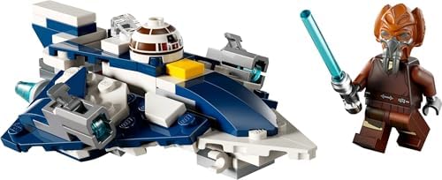 : Klon Savaşları Plo Koon'un Jedi Starfighter Mikro Savaşçısı 75400-6 Yaş ve Üzeri Çocuklar için minifigür Kokpiti ve 2 Mermi Atıcı İçeren Yaratıcı Oyuncak Yapım Seti (89 Parça)