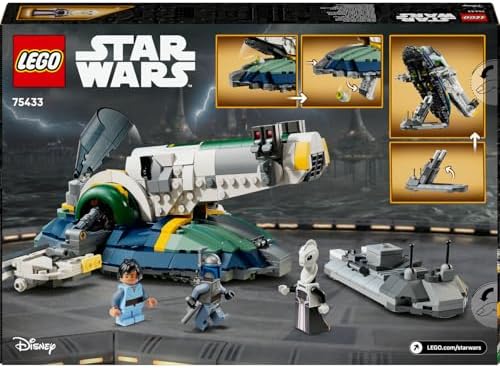 : Klonların Saldırısı Jango Fett’in Starship’i 75433 – 9 Yaş ve Üzeri Çocuklar için Oyunlu ve Sergilemeli Koleksiyonluk Uzay Gemisi Yapım Seti, Yaratıcı Hediye Fikri (707 Parça)