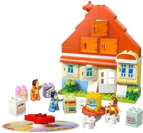Bluey Ailesinin Evi ve Hafıza Oyunu 10459-3 Yaş ve Üzeri Çocuklar için İnteraktif Oyun İçeren Eğitici Oyuncak Yapım Seti, Doğum Günü Hediyesi (83 Parça)
