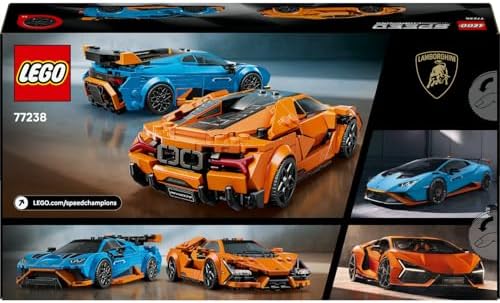 Speed Champions Lamborghini Revuelto ve Huracán STO 77238 – 10 Yaş ve Üzeri Çocuklar İçin Çift Model Araba, Detaylı Yarış Arabaları ve Sürücü Figürleriyle Oyun ve Sergileme Yapım Seti (607 Parça)