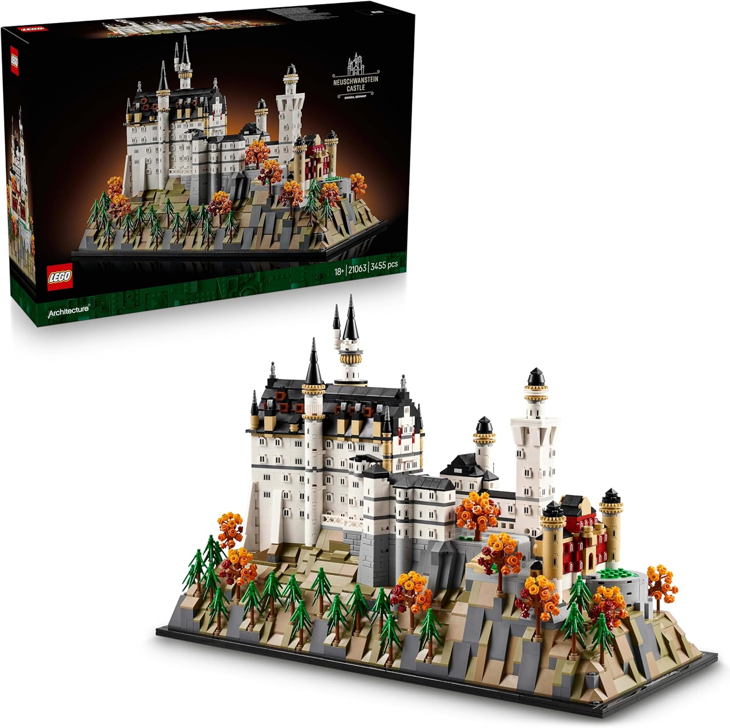 Architecture Neuschwanstein Şatosu 21063 – Tarihi Mimari Meraklısı Yetişkinler için Detaylı ve Dekoratif Koleksiyonluk Model Yapım Seti, Doğum Günü için Hediye Fikri (3455 Parça)