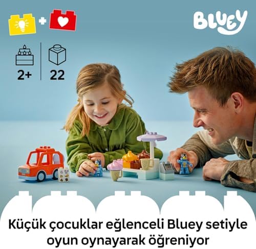 Alternative view of Bluey ile Dondurma Gezisi 10458-2 Yaş ve Üzeri Çocuklar için Araçlı Rol Oyunu Sunan Yaratıcı Yapım Seti, Doğum Günü Hediye Fikri (22 Parça)