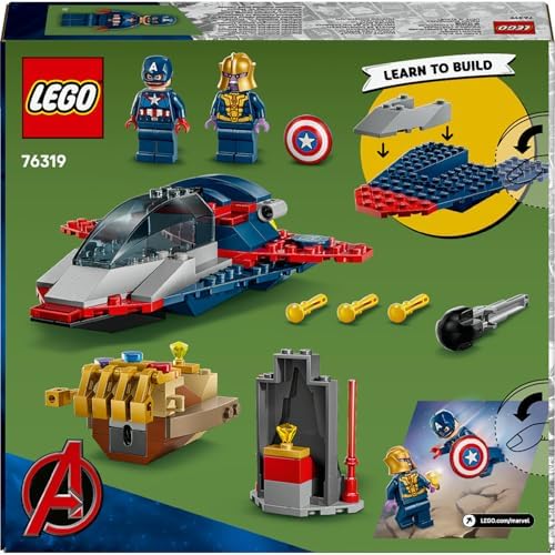 Alternative view of ǀ Kaptan Amerika, Thanos'a Karşı 76319 – 4 Yaş ve Üzeri Süper Kahraman ve Uzay Gemisi Hayranı Çocuklar için Eğlenceli Oyunlar Sunan Minifigürlü Yapım Seti, Harika Hediye Fikri (107 Parça)