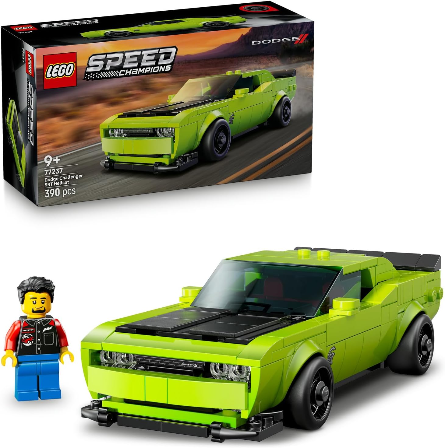 Speed Champions Dodge Challenger SRT Hellcat 77237 – 9 Yaş ve Üzeri Yarış Arabası Tutkunu Çocuklar için Koleksiyonluk Spor Araba Modeli, Yaratıcı Oyuncak Yapım Seti Hediye Fikri (390 Parça)