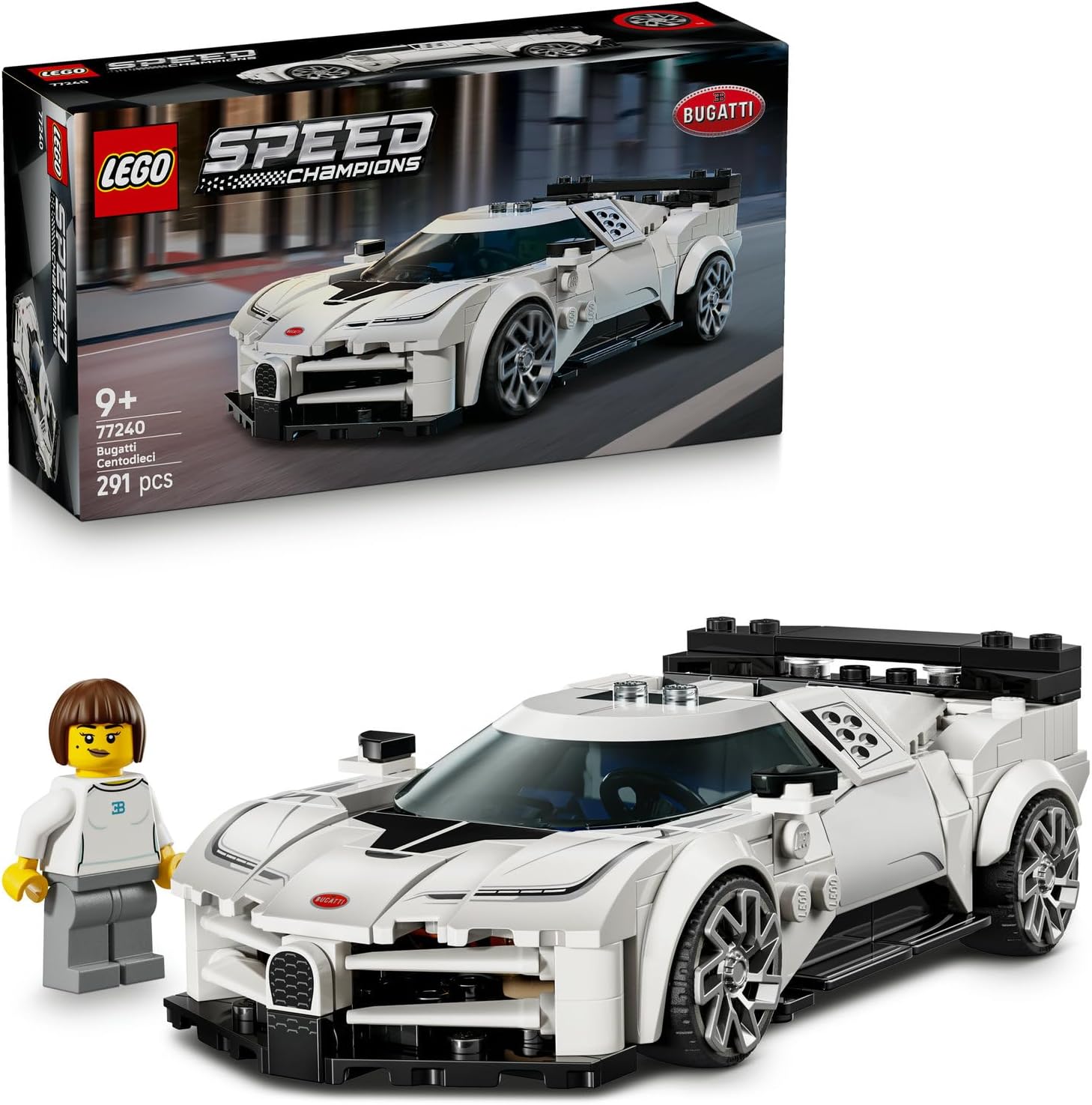 Alternative view of Speed Champions Bugatti Centodieci 77240 – 9 Yaş ve Üzeri Çocuklar İçin Koleksiyonluk Model Araba, Detaylı Yarış Arabası ve Sürücü Figürüyle Oyun ve Sergileme Yapım Seti (291 Parça)