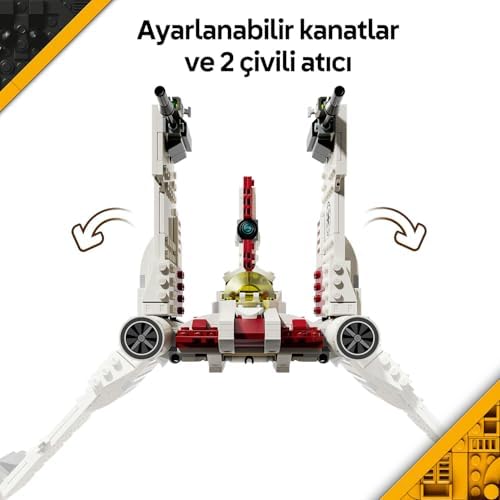 V-19 Torrent Starfighter 75432 – 9 Yaş ve Üzeri Erkek ve Kız Çocuklar için Dönüştürülebilen Kanatlı Uzay Aracı, Blaster ve Pilot Figürlü Model Yapım Seti, Hediye Fikri (567 Parça)
