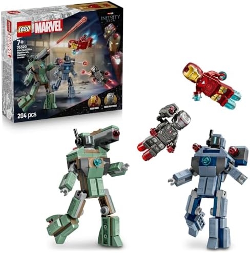 ǀ Iron Man ve War Machine, Hammer İnsansız Hava Araçlarına Karşı 76320-7 Yaş ve Üzeri Süper Kahraman Seven Çocuklar için Yaratıcı Oyuncak Yapım Seti, Harika Hediye Fikri (204 Parça)