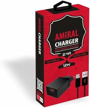 Alternative view of Amiral 12W 2 in 1 Şarj Cihazı + 1m Micro Usb Kablo Siyah KDR-30M (Yerli Üretim)