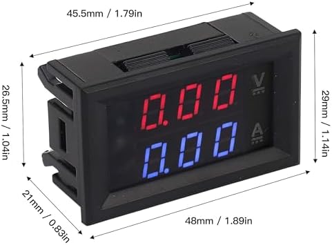 Alternative view of Dijital Dual Voltmetre Ampermetre Volt Akım Ölçer Dc 0-100v 10a Kırmızı-Mavi, Voltmetre, Ampermetre