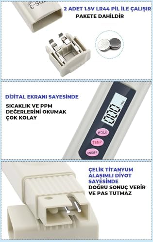 TDS Metre Su Kalite Ölçüm Cihazı Dijital Su Kalite Ölçüm Cihazı