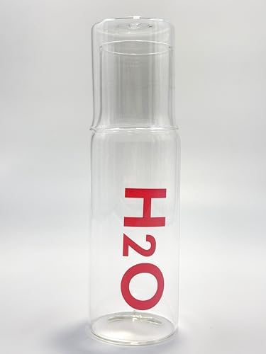 600 ml Bardaklı Başucu Sürahisi – Şık ve Dayanıklı Borosilikat Cam Su Şişesi, Yatak Odası ve Ofis Kullanımı İçin Pratik, Kapağı Bardak Olarak Kullanılabilen Minimalist Tasarım (Pembe)