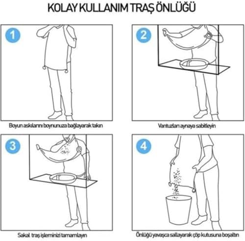 Alternative view of Boyundan Bağlamalı Vantuzlu Sakal Kesme Örtüsü 70x100
