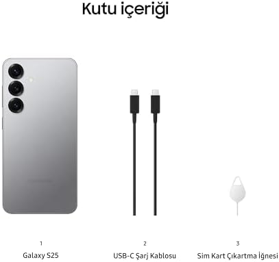Galaxy S25, Yapay Zeka(AI) Telefon, 12GB RAM, 256GB Hafıza, Gümüş, Akıllı Telefon, 50MP Kamera, Uzun Pil Ömrü (Türkiye Garantili)