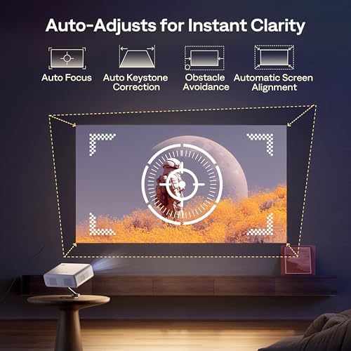 EAZZE D1 GTV projektör, TV akıllı projektör, WiFi ve Bluetooth, Netflix resmi lisanslı, otomatik odaklama ve Keystone, DoIby Audio, zoom, yerel 1080p film, taşınabilir dış mekan