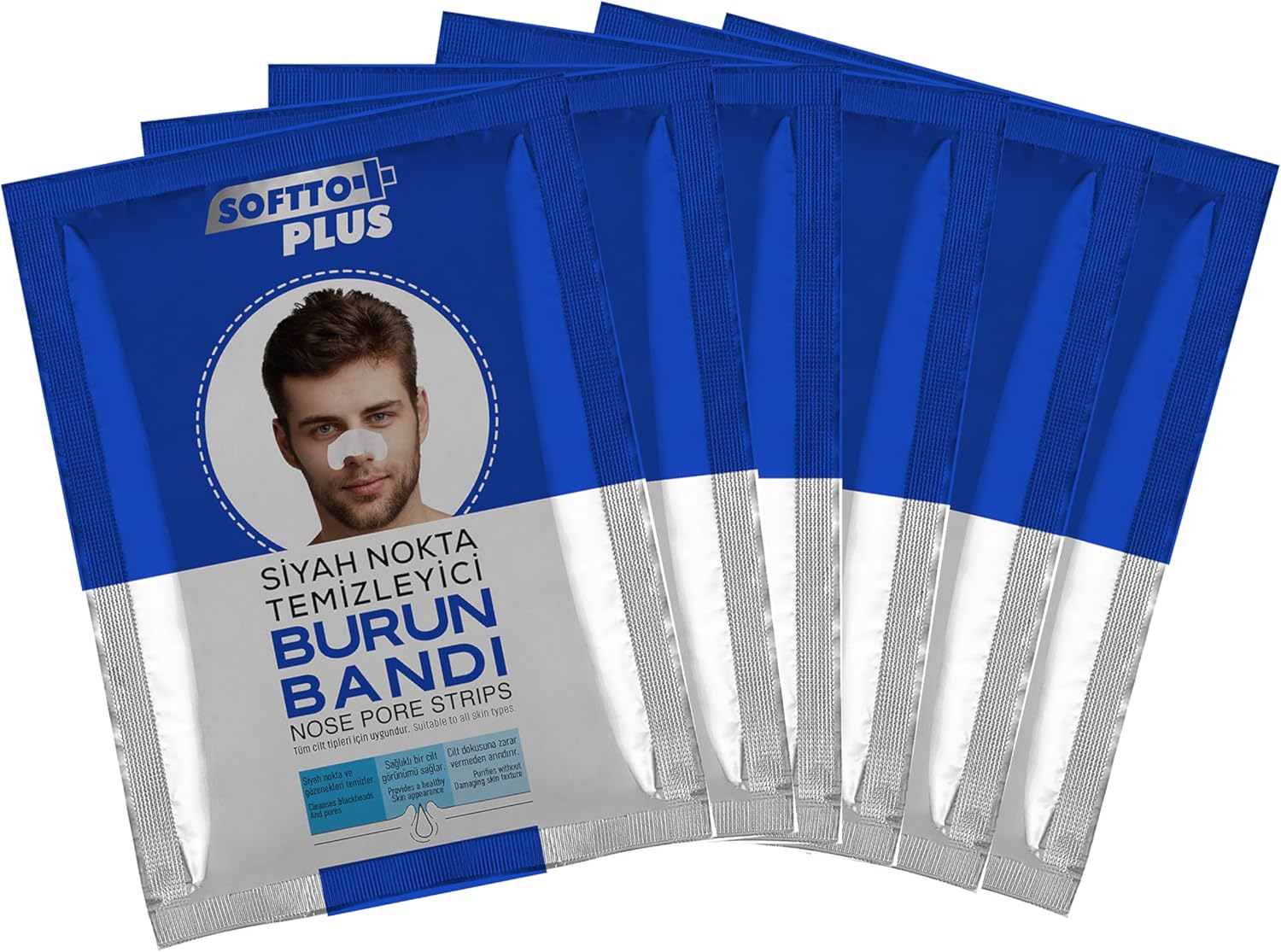 Alternative view of Softto Plus Burun Bandı Erkek Siyah Nokta Temizleme Derin Temizlik Cilt Bakım Maskesi