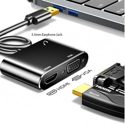 3349 Usb 3.0 To Hdmi Vga 3.5mm 1080P Monitör Genişletici Çevirici Dönüştürücü Adaptör Ekranı Genişletir Mevcut Monitörünüzle Çalışmanızı Yaparken. Diğer Ekranınızı Kullanabilirsiniz