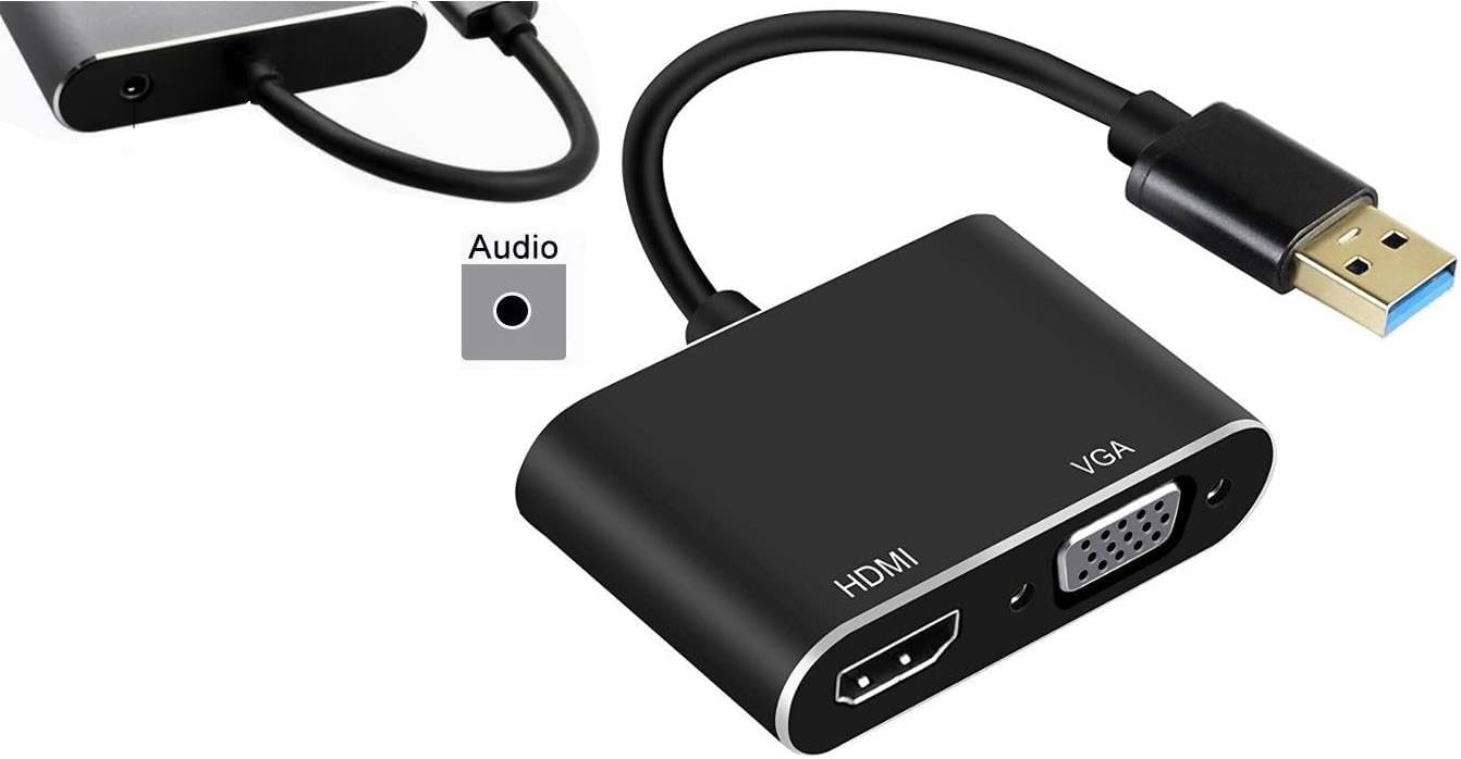 Alternative view of 3349 Usb 3.0 To Hdmi Vga 3.5mm 1080P Monitör Genişletici Çevirici Dönüştürücü Adaptör Ekranı Genişletir Mevcut Monitörünüzle Çalışmanızı Yaparken. Diğer Ekranınızı Kullanabilirsiniz