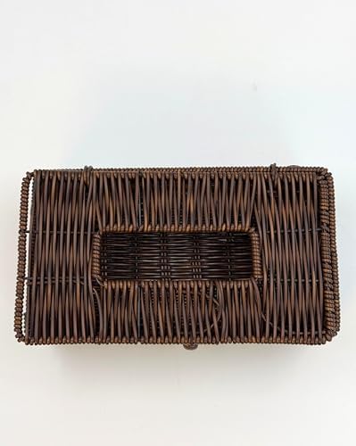Hasır Görünümlü Plastik Örgülü Peçetelik – Sofra ve Mutfak İçin Şık ve Dayanıklı Peçete Saklama Kutusu, Dekoratif ve Pratik Peçetelik, Suya Dayanıklı ve Uzun Ömürlü Tasarım (Tek Gözlü)